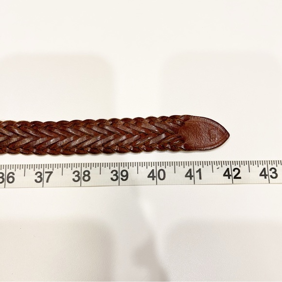 Vintage Polo Ralph Lauren Woven Braided Belt Sz 36 Saddle Brown Made in England - Picture 9 of 10